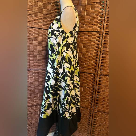 Jessica Howard 14W Dress Lime Green Black White Summer Spring Vacation - Picture 11 of 13